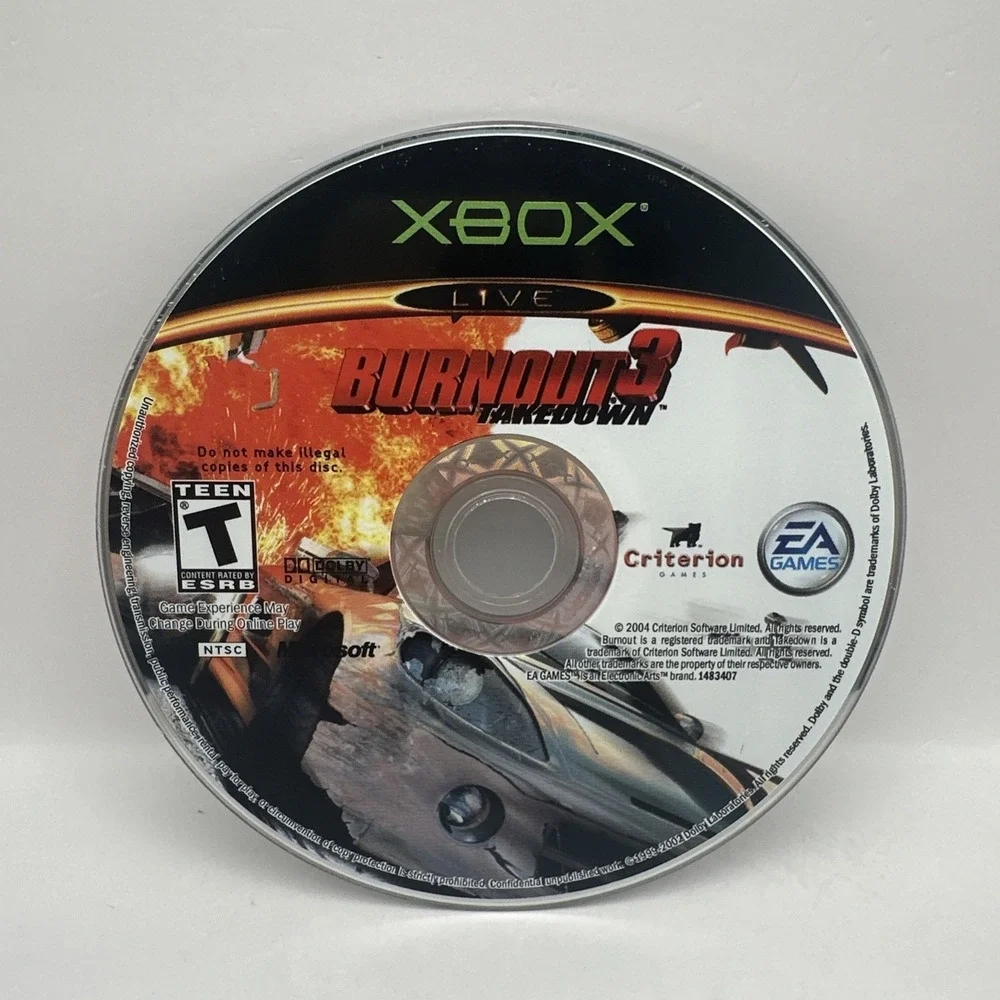 Burnout 3 Takedown Original Microsoft Xbox OG Game Disc Criterion